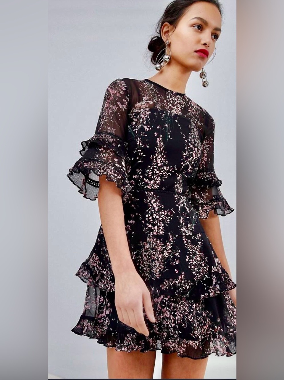 Keepsake Floral Print Mini Dress